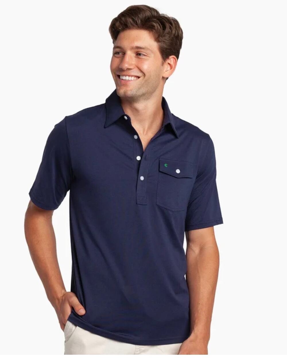 CRIQUET Men's 100% Organic Cotton Players Polo in Nassau Navy
